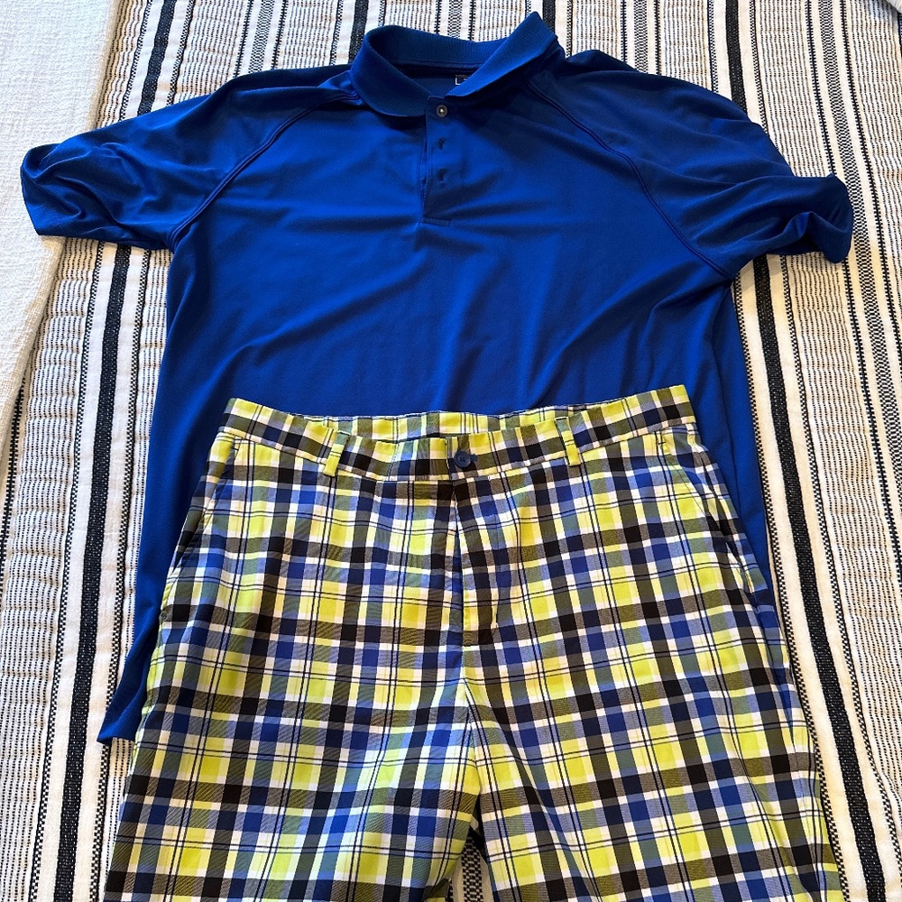 Golf shirt and shorts